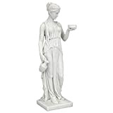 Design Toscano WU75343 Statua in Marmo Resina Ebe, la Dea della Giovinezza, Bianco, 7.5x10x29 cm