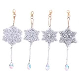 Diamond Painting Suncatcher Wind Chime - 4 pezzi fiocchi di neve fai da te Diamond Art Suncatchers Hanging Crystal Pendant ...