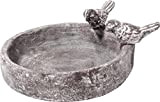 dobar 12972 - Abbeveratoio per uccelli in ceramica, per uccelli selvatici, per giardino/terrazze/balcone, Ø 18 cm, grigio