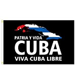 DOBRE Bandiera Cuba 7,5 x 15,9 cm, Patria Y Vida Viva Cuba Libre Bandiere Nazionali Cuban con occhielli in ottone ...