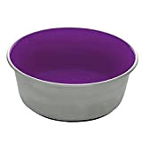 Dogit Stainless Steel Signature Bowl, Dog Food and Water Dish, Purple, 39 fl. oz., Large (98515)