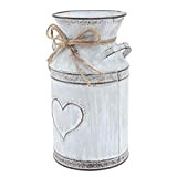 DOITOOL 1 vaso vintage con manici, 7 in 19 cm, 5 cm, in metallo di ferro con motivo a cuore, ...