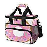 Donut Cartoon Cooler Bag Isolato Cestino da picnic 15L a tenuta stagna portatile Cooler Basket con maniglia spalla per esterni, ...