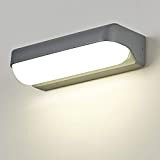 Dr.lazy 12W LED lampada da parete Lampada Muro in Alluminio Applique da parete Esterna impermeabile IP65 Faretto soggiorno/terrazzo/giardino 4000K Bianco ...