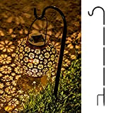 Dream Life-LD Solar Lantern with Floral Pattern - Round Outdoor LED Table Lamp Solar Lantern for Outdoor, Garden, Patio, Balcony ...