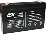 DSK 10320 - Batteria al piombo AGM ricaricabile sigillata 6V 7Ah. Ideale per auto e moto elettriche per bambini, scooter, ...