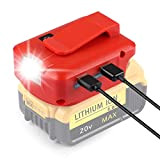 EID Unipower - Batteria USB adattatore per Milwaukee M18 18V & Dewalt 20V al litio con 300LM LED Luce di ...