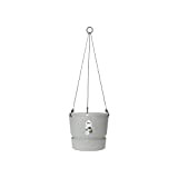 Elho Greenville Hanging Basket 24 - Vaso per Balcone E Esterno - Ø 23.5 x H 20.5 cm - Grigio/Living ...
