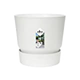 Elho Greenville Round 16 - Vaso per Esterno - Ø 16 x H 15.3 cm - Bianco/White