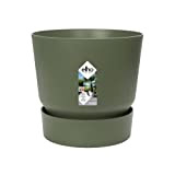 Elho Greenville Round 18 - Vaso per Esterno - Ø 18.3 x H 17.4 cm - Verde/Leaf Green