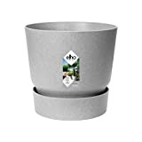 Elho Greenville Round 30 - Vaso per Esterno - Ø 29.5 x H 27.8 cm - Grigio/Living Concrete