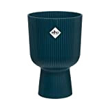 Elho Vibes Fold Coupe 14 - Vaso per Interno - Ø 13.9 x H 21 cm - Blu/Deep Blue