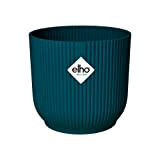 Elho Vibes Fold Round 30 - Vaso per Interno - Ø 29.5 x H 27.2 cm - Blu/Deep Blue
