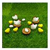 EMiEN - Set di 16 decorazioni in miniatura per casa delle bambole, galline, galline, galline, galline, galline, uova, uova in ...