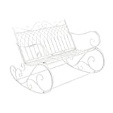 [en.casa] Panca a Dondolo da Giardino/Terrazza Panchina in Metallo per Uso Esterno in Stile Vintage Sedia a 2 Posti Oscillante ...