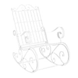 [en.casa] Sedia a Dondolo da Giardino Sedia Oscillante in Metallo per Uso Esterno in Stile Vintage con Braccioli Decorativi - ...