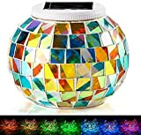 EONANT Luci Solari a Mosaico, Colore Cambiare Mosaico Lampade da Giardino Solare in Vetro Impermeabile per Le Decorazioni All'aperto (Multicolore)