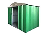Eurobrico Casetta Garage da Giardino Porta Utensili Box in LAMIERA ZINCATA 0,27 mm Verniciata di Verde con Porte scorrevoli (L ...