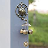EURYTKS Alta qualità Front Door Knocker,Golden Turtle Home Wall Hanging Bronze Three Bells Metal Self-Priming Feng Shui Wind Chime Doorbell ...