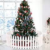 FEPITO 28 pezzi di staccionata in plastica bianca Recinzioni per alberi di Natale Mini recinzione Decorazione per la festa nuziale ...