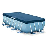 Festnight - Telone di copertura per piscina, rettangolare, in polietilene, 400 x 200 cm, colore: blu scuro