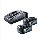 Festool TCL 6 Li-Ion Caricabatterie Veloce (201135) + 2 X Festool BP 18 Li 5,2 AS 18 V 5,2 AH batteria Pack batteria agli ioni di ...