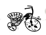 Fioriera per bicicletta in metallo, lunghezza 42 cm, con cestello in filo metallico,