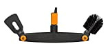 Fiskars Pulitore per grondaia con spazzola e raschietto regolabili, Larghezza: 4,5 cm, Nero/Arancione, QuikFit, 1001414