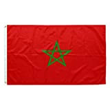 Flag Morocco 90 X 150 Cm Bandiera Nazionale Marocco UV Resistente alla Dissolvenza Banner Marocco Bandiera per Esterno