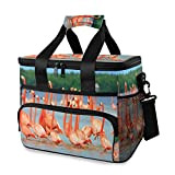 Flamingo Pink Tropical Cooler Bag - Cestino termica isolato da picnic, 15 l, a prova di perdite, portatile, con manico, ...