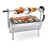 FMOPQ Electric Rotisserie Kit Automatic Roast Machine Portable Spit Rotisserie/BBQ Charcoal Grill Grill Fork Height Adjustable for Chicken/Beef/Lamb