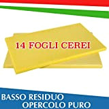 Fogli Cerei Apicoltura da Nido (14 Fogli), Cera Italiana da Opercolo, Basso Redisuo, Made in Italy 100%, Materiale Apistico