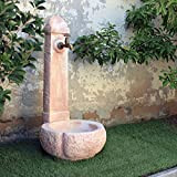 Fontana vedovella rustica da Giardino Esterno in Cemento Pietra KAM modello CATANIA colore Rosa