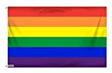 Fontee® [Gay Pride Bandiera [90X150cm] [Colori Vivaci] [Resistente allo sbiadimento UV] [Intestazione Tela] [Doppia Cucitura] [Anelli di Tenuta in Ottone ...