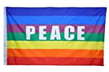 G.V. Bandiera della Pace cm 90x150 Flag Peace No War Movimento Pacifista Arcobaleno Tessuto Resistente