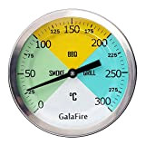 GALAFIRE 80 mm Grande Faccia 300°C Termometro per Barbecue, Indicatore di Temperatura per Fumatore di Legna, Grill, BBQ, con Gambo ...