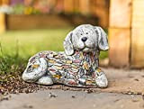 Garden Mile Statuetta decorativa per cani in resina, decorazione per interni, giardino, giardino, giardino, decorazione per casa, animale effetto pietra, ...