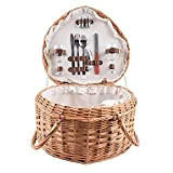 Garden Outdoors Picnic Basket Picnic Willow Picnic Basket for 2 Persons with Cutlery Service Kit Picnic Gift Basket Picnic Baskets ...