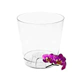 Garden4You Vaso per Orchidee, Trasparente con piattino (17, Bianco)
