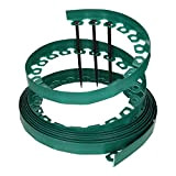 GARDENIX LineBORDER flessibile in plastica Bordo per prato in, 20 ancoraggi a terra, lunghezza 10 m, altezza 4 cm, Verde