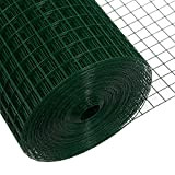Garmix Rotolo di rete verde per protezione uccelli/voliera/gabbia fori 25x25 mm Diametro filo (50cm x 25m, 1,20mm)
