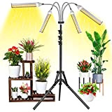 Garpsen Lampade per Piante Indoor, 420 LEDs 4 Heads Lampada per Coltivazione con Treppiede Regolabile e Timer, Spettro Completo Grow ...