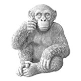 gartendekoparadies.de Scimpanzé scimpanzé in pietra massiccia, 36 cm, 22 kg, resistente al gelo