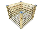 GartenDepot24 - Compostiera in legno con 4 tappi per pali zincati, 100 x 100 x 80 cm, ca. 650 l