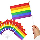 Gelasgo 50 bandiere LGBT Pride, mini bandierine a mano con bandiera arcobaleno per gay bisessuali e lesbiche Pride Parade Festival ...