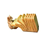 Gemmia Figurine di gatto da giardino delle fate in miniatura- Statua del gatto del pane