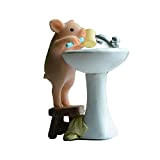 Gemmia Statuetta di fata in miniatura da toilette- Maiale da spazzolamento