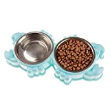 GeWu888 Casa Utensili Cibo for Cani Ciotola Cute Pet Alimentatore del Gatto Doppio Ciotola per Gli Animali Domestici (Color : ...