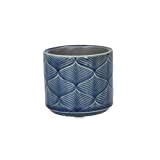 Gisela Graham - Coprivaso ondulato in ceramica, misura mini, colore: Blu navy