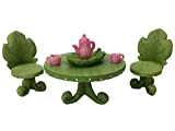 GlitZGlam Set di mobili in Miniatura per Giardino incantato: Set Bistro a Foglia con Set per tè per gnomi e ...